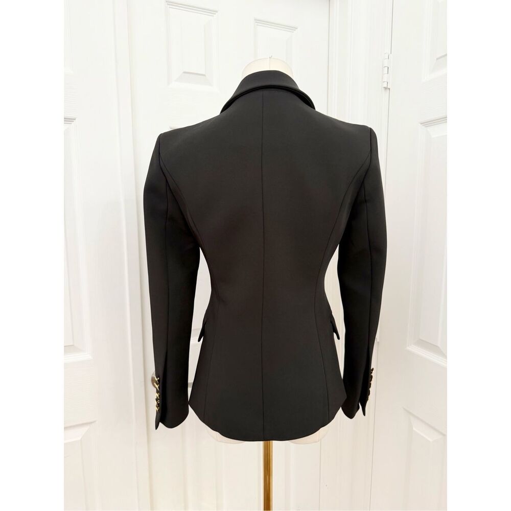 Kristina Mak Womens Black Gold Button Double Breasted Military Style Blazer XS - Picture 3 of 5